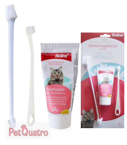 BİOLİNE PEYNİR AROMALI KEDİ AĞIZ BAKIM SETİ