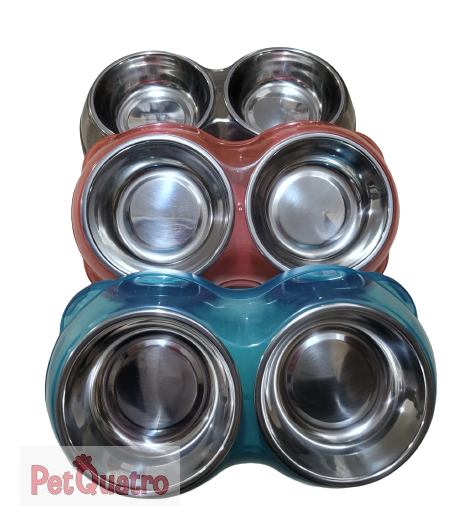 PLASTİK İKİLİ METAL KAPLI MAMA KABI