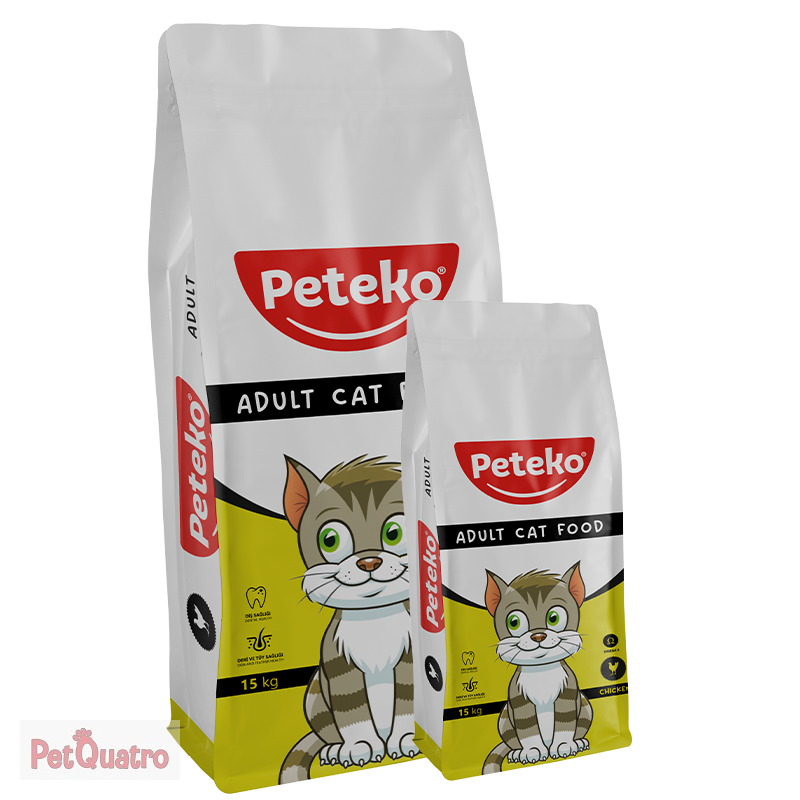 PETEKO YETİŞKİN KEDİ MAMASI TAVUKLU 15 KG