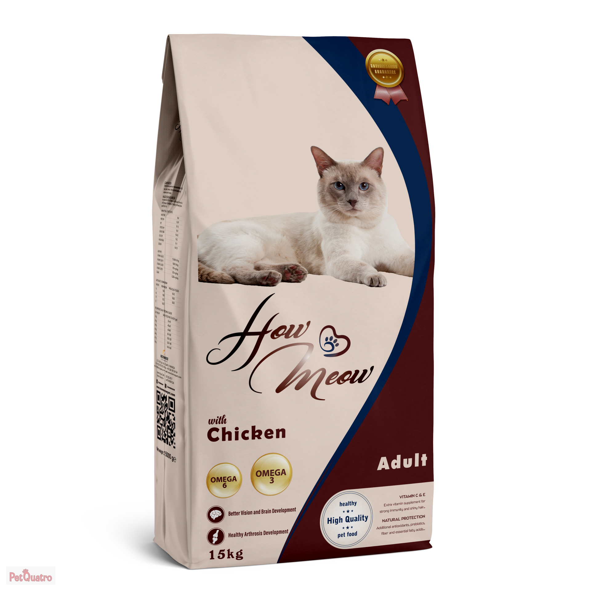 HOW MEOW YETİŞKİN KEDİ MAMASI TAVUKLU 15 KG