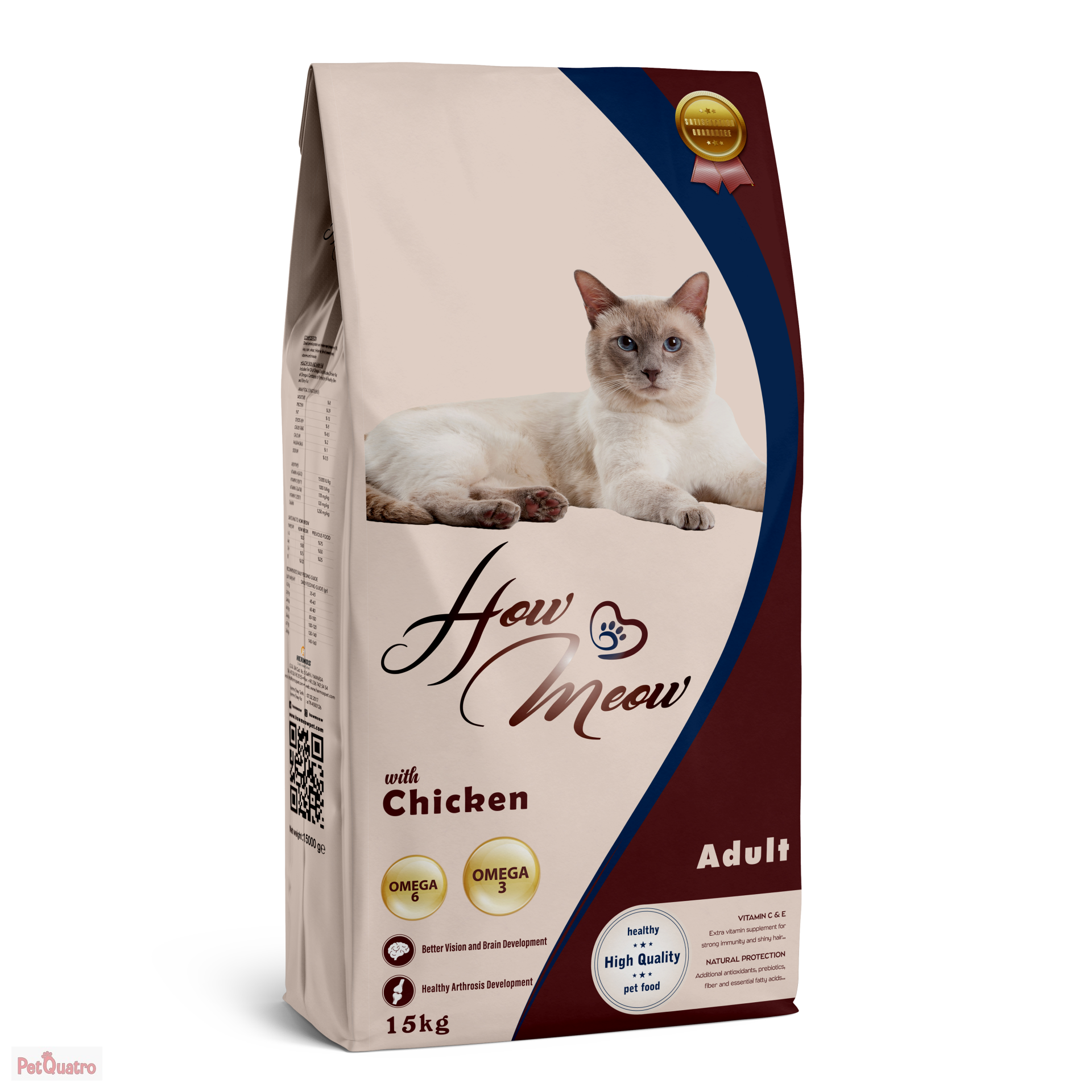 HOW MEOW YETİŞKİN KEDİ MAMASI TAVUKLU 15 KG