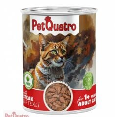 PETQUATRO YETİŞKİN KEDİ KONSERVE BİFTEKLİ 400GR