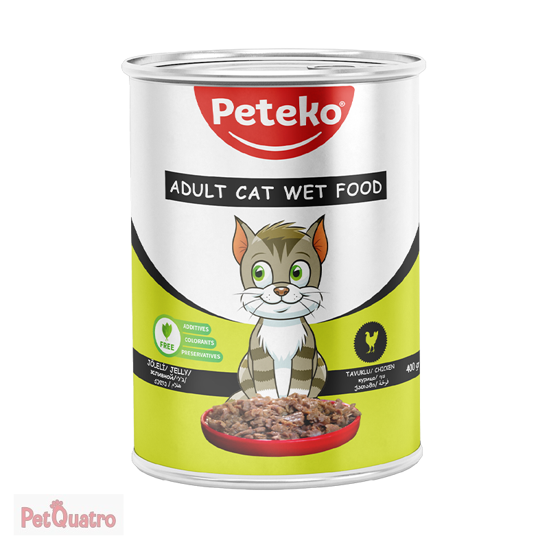 PETEKO YETİŞKİN KEDİ KONSERVE TAVUKLU 400GR