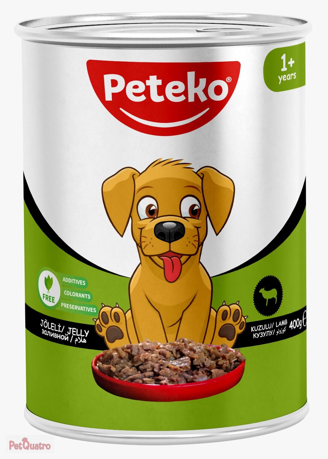 PETEKO YETİŞKİN KÖPEK KONSERVE KUZULU 400GR