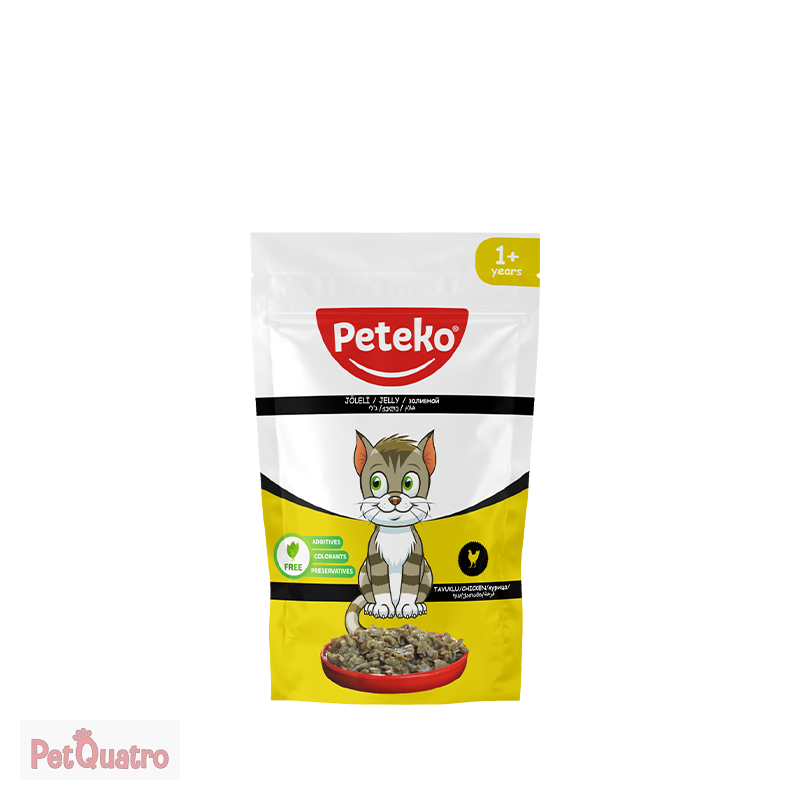 PETEKO YETİŞKİN KEDİ POUCH TAVUKLU 85GR