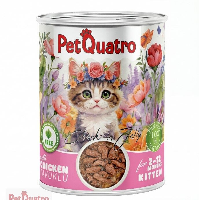 PETQUATRO YAVRU KEDİ KONSERVE 400GR