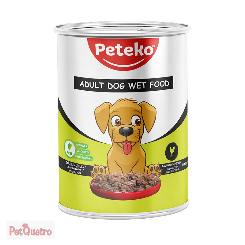 PETEKO YETİŞKİN KÖPEK KONSERVE TAVUKLU 400GR