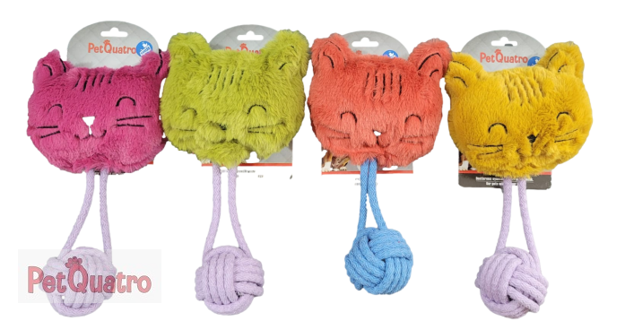 İPLİ KEDİ FİGÜRLÜ PELUŞ KÖPEK OYUNCAK