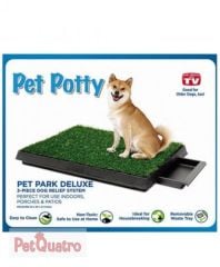 PET POTTY ÇEKMEÇELİ ÇİMLİ KÖPEK TUVALETİ 62,5X50X6