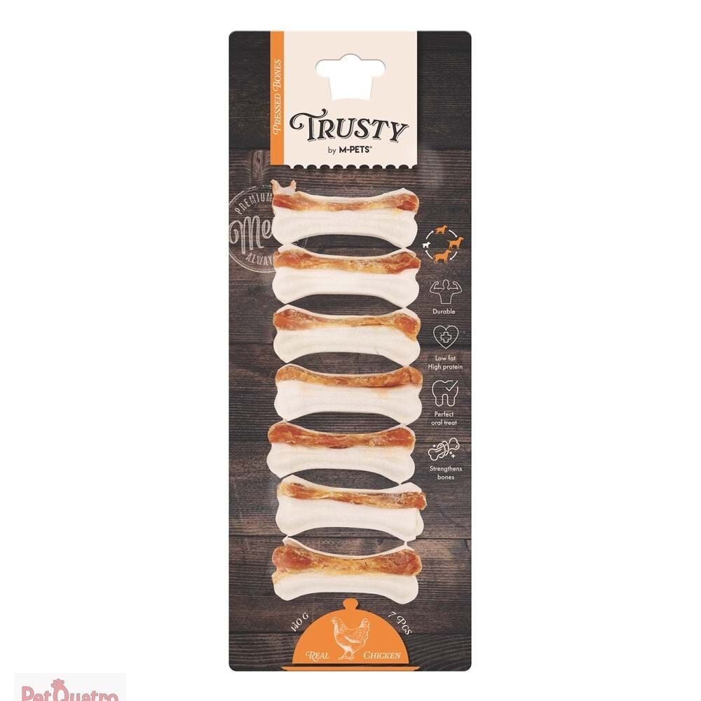 M-PETS TRUSTY CHICKEN PRESS KEMİK 7Lİ 140GR/7,7CM