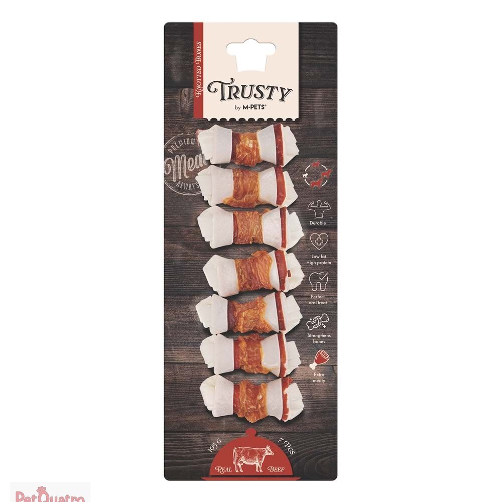 M-PETS TRUSTY EXTRA BEEF DÜĞÜMLÜ KEMİK 7Lİ 105GR/6