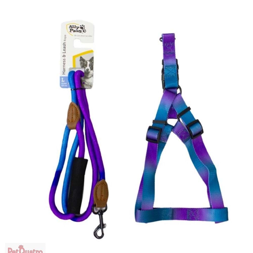 ALLY PAWS HARNESS & LEASH ROPE (L) 12MMX120CM