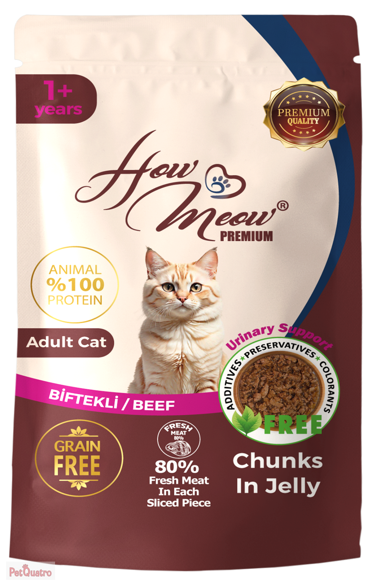 HOWMEOW YETİŞKİN KEDİ POUCH BİFTEKLİ 85 GR