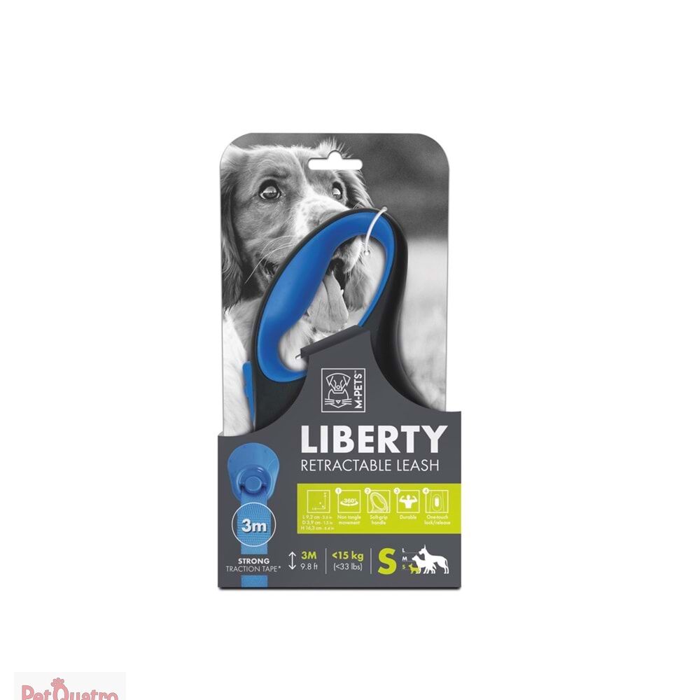 M-PETS LIBERTY OTOMATİK GEZDİRME ŞERİT 3MT/BLUE (S