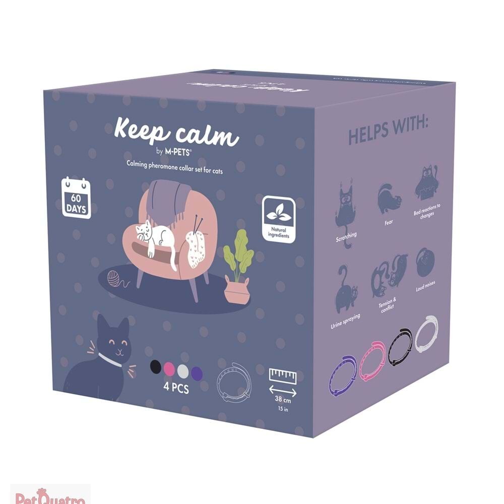 M-PETS KEEP CALM CALMİNG SAKİNLEŞTİCİ KEDİ TASMASI