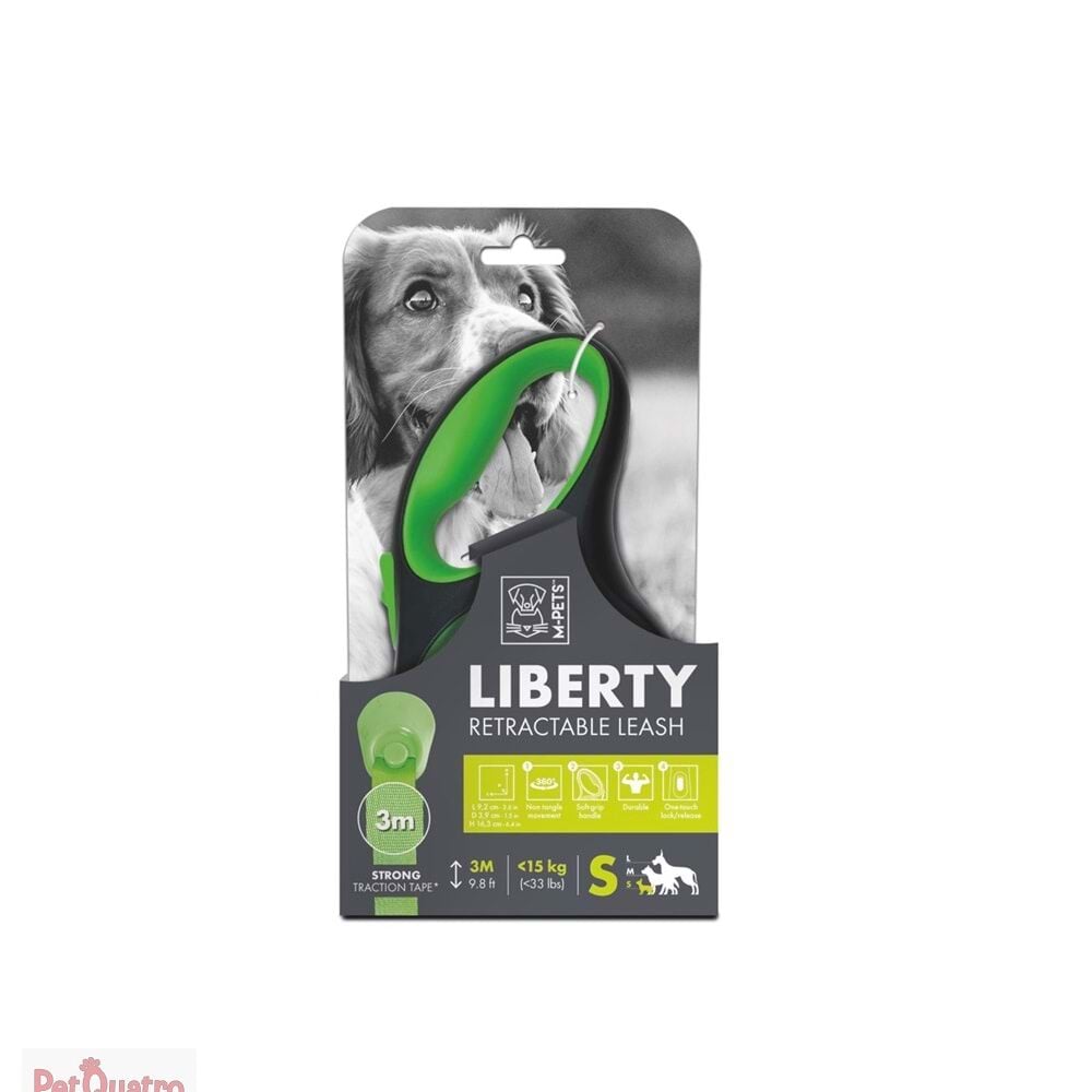 M-PETS LIBERTY OTOMATİK GEZDİRME ŞERİT 3MT/GREEN (