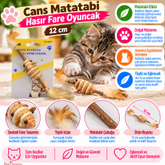 Cans Matatabi Hasır Fare Oyuncak 12 cm