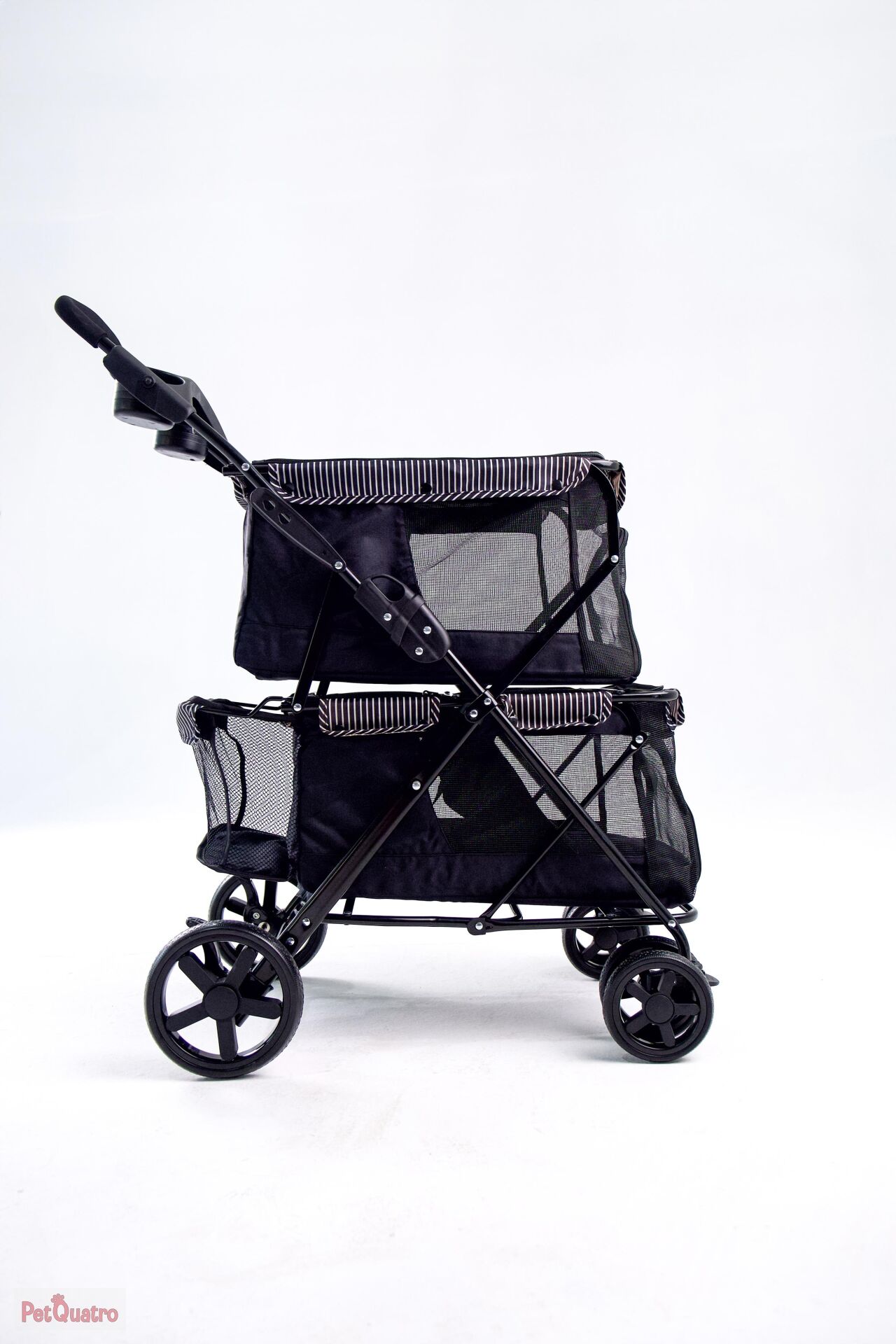 Zampa Twins Kedi- Köpek Arabası Siyah, 51x85x100