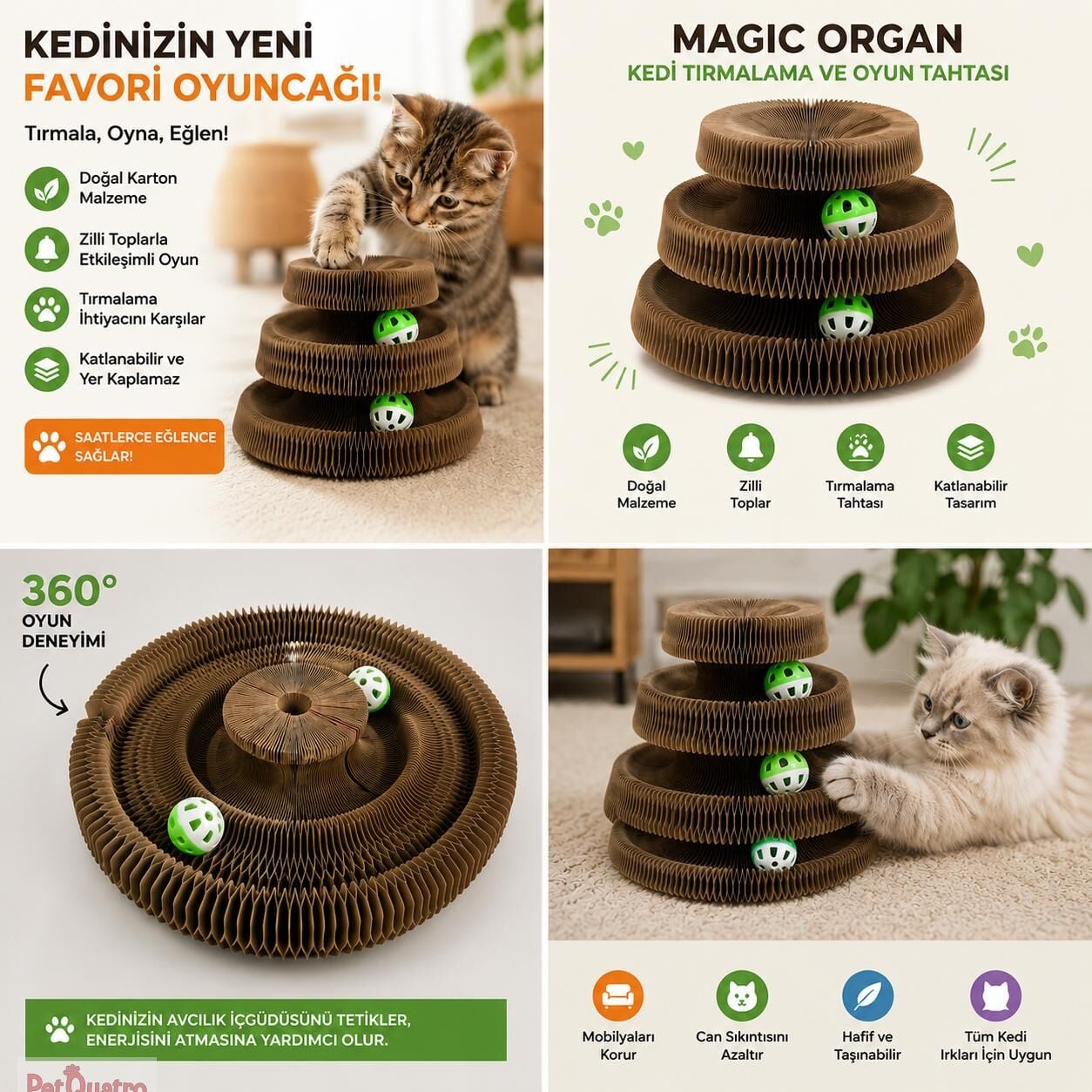 AKORDİYON KARTON KEDİ OYUNCAK
